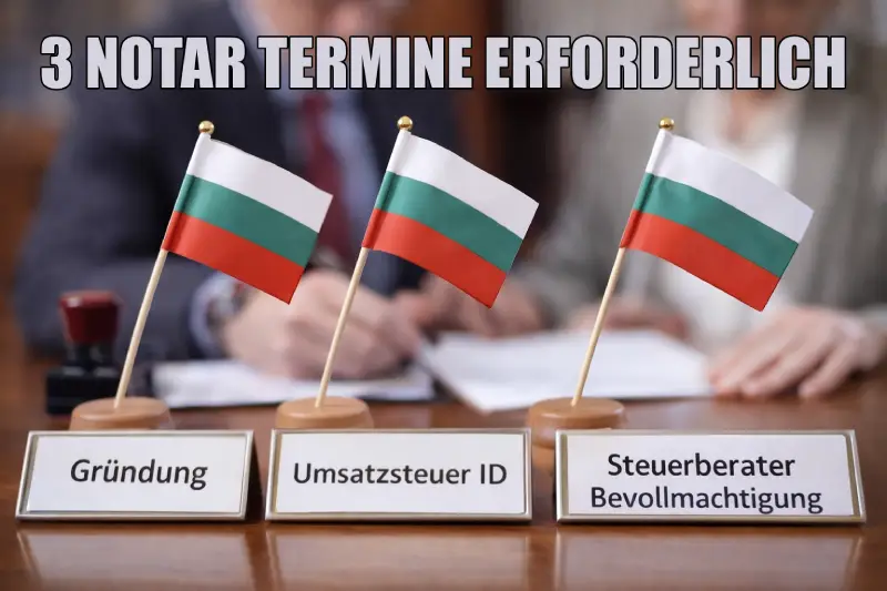 3 Notartermine Bulgarien erforderlich
